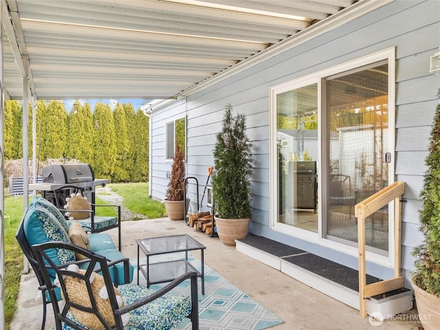view of patio featuring area for grilling