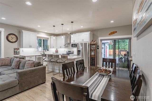 6321 Pony Pl, Maple Falls, WA 98266 - dining space featuring recessed lighting and light wood finished floors