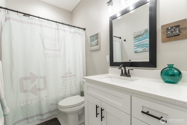 6321 Pony Pl, Maple Falls, WA 98266 - full bathroom with a shower with shower curtain, vanity, and toilet