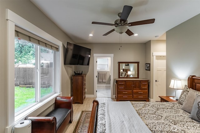 6321 Pony Pl, Maple Falls, WA 98266 - bedroom featuring light wood-type flooring, multiple windows, and recessed lighting