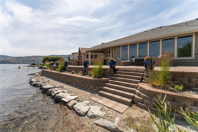 215 Wall St, Manson, WA 98831 - back of house with a water view and a patio