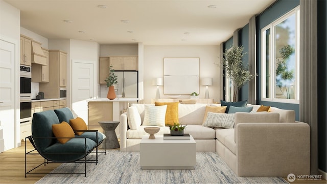 interior space featuring light wood-type flooring