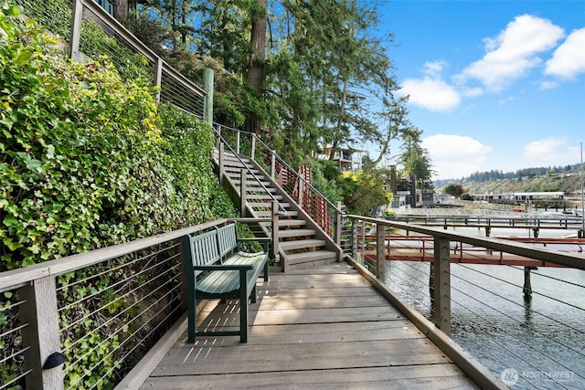 dock area featuring stairway
