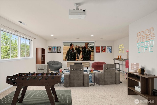 playroom with visible vents and recessed lighting