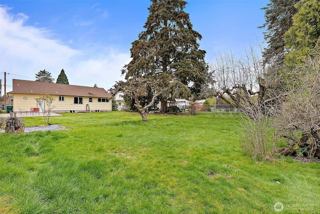 view of yard with a patio area