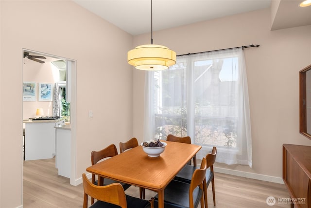 24507 SE 37th St, Sammamish, WA 98029 - dining room featuring light wood finished floors, baseboards, and ceiling fan