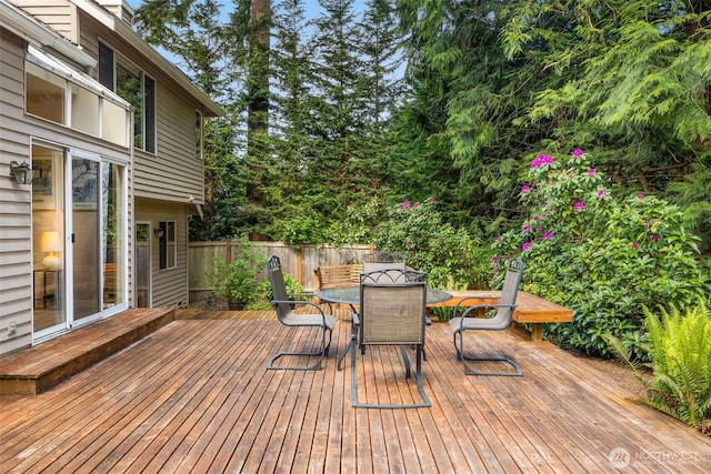 24507 SE 37th St, Sammamish, WA 98029 - wooden deck featuring outdoor dining space