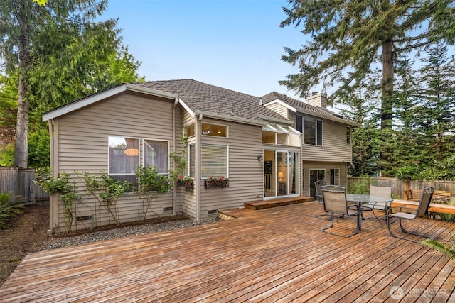 24507 SE 37th St, Sammamish, WA 98029 - wooden deck with a fenced backyard and outdoor dining space