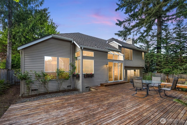 24507 SE 37th St, Sammamish, WA 98029 - deck at dusk featuring outdoor dining area