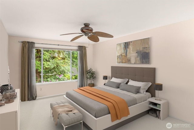 24507 SE 37th St, Sammamish, WA 98029 - bedroom with ceiling fan and carpet flooring