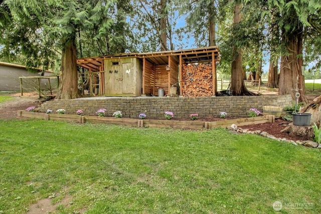 exterior space with an outdoor structure