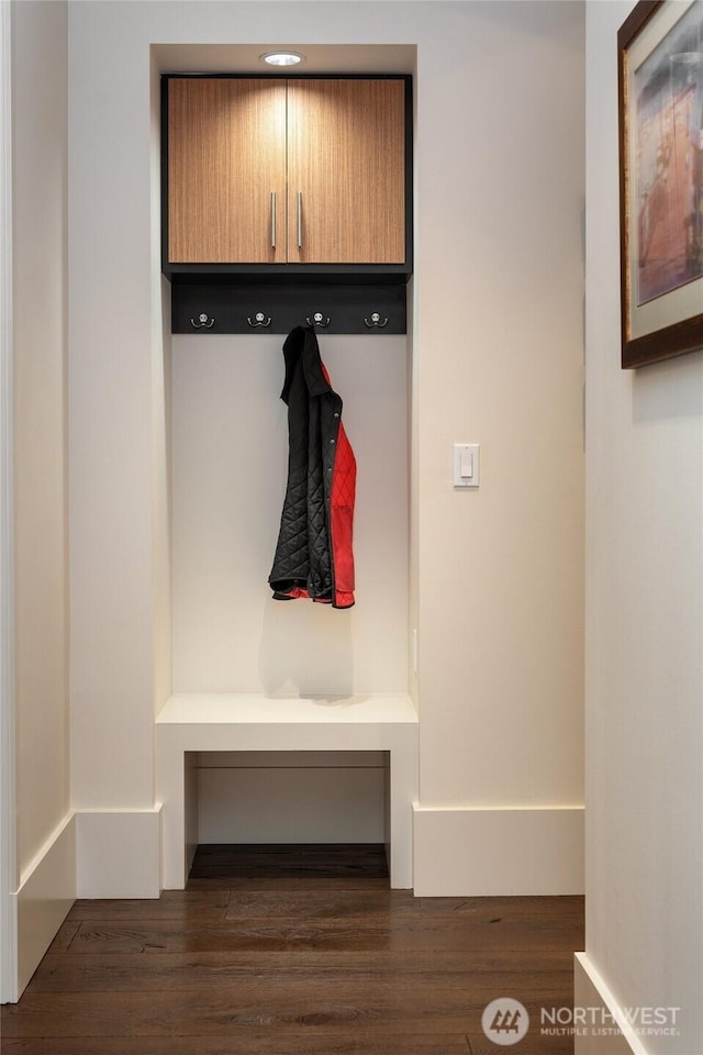 11116 SE 4th St, Bellevue, WA 98004 - mudroom with dark wood-style flooring