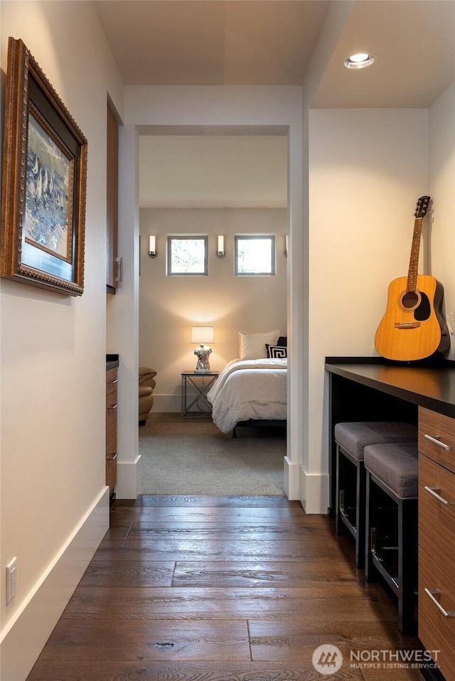 11116 SE 4th St, Bellevue, WA 98004 - bedroom featuring recessed lighting, hardwood / wood-style floors, and baseboards