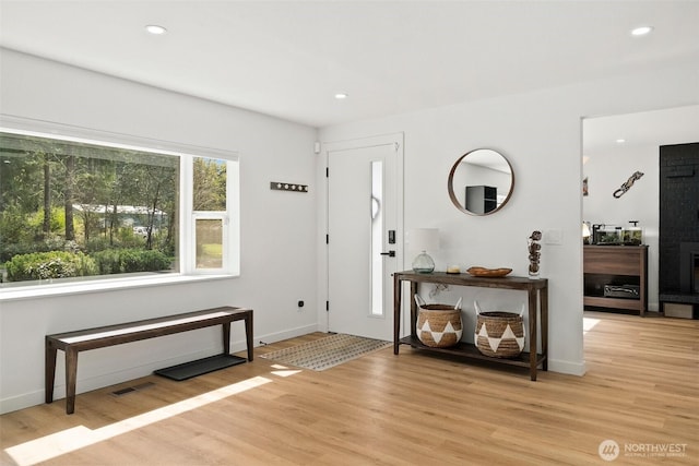 8710 Homestead Ave NE, Olympia, WA 98516 - entryway with light wood-style floors and recessed lighting