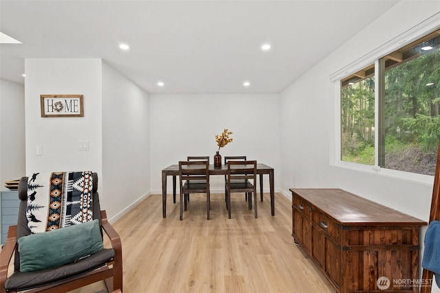 8710 Homestead Ave NE, Olympia, WA 98516 - dining space featuring light wood-type flooring and recessed lighting