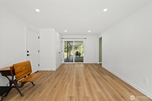 8710 Homestead Ave NE, Olympia, WA 98516 - unfurnished room featuring light wood-style flooring and recessed lighting
