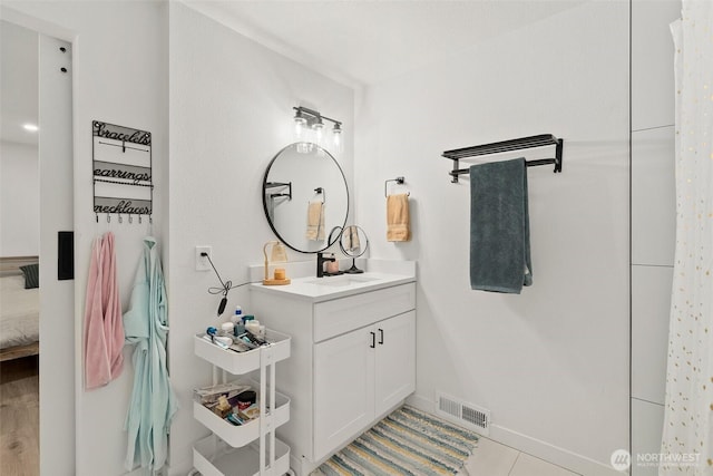 8710 Homestead Ave NE, Olympia, WA 98516 - bathroom with vanity and tile patterned flooring