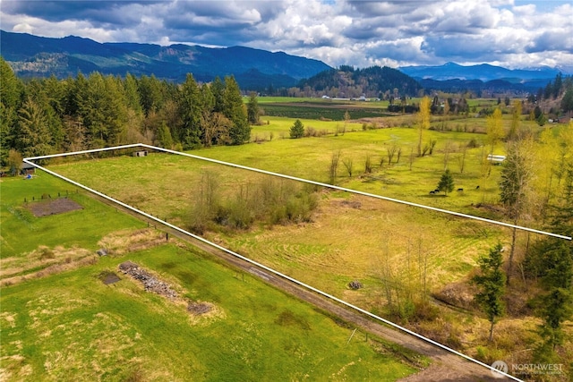 37902 278th Ave SE, Enumclaw, WA 98022 - bird's eye view with a mountain view and a rural view