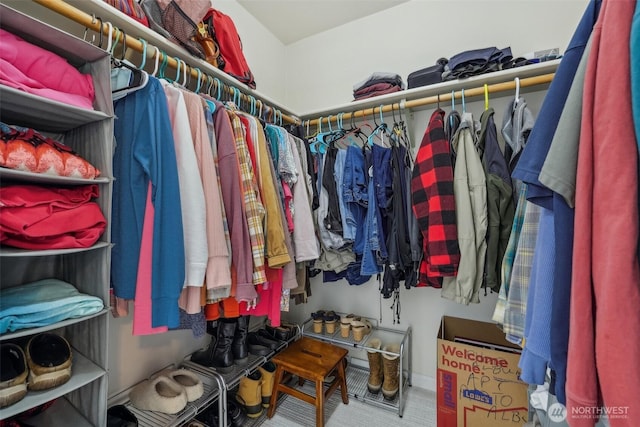 view of walk in closet