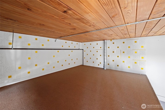 1408 12th Ave Unit 507, Seattle, WA 98122 - bonus room featuring wood ceiling, carpet flooring, baseboards, and wallpapered walls