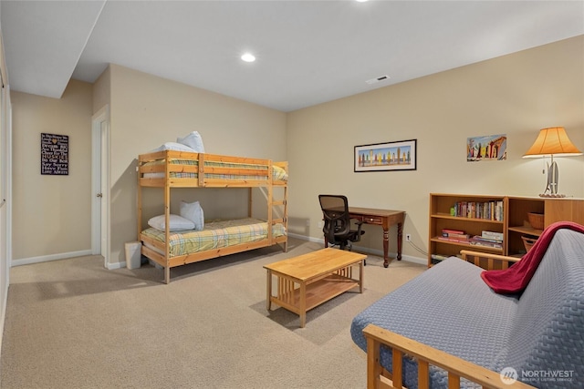 23154 Sunserra Loop NW Unit B15, Quincy, WA 98848 - bedroom featuring recessed lighting, visible vents, carpet flooring, and baseboards