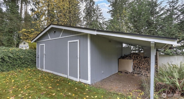 view of outbuilding featuring an outdoor structure