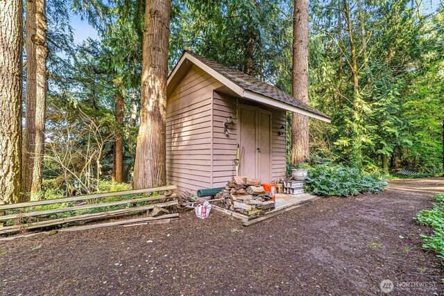 view of shed