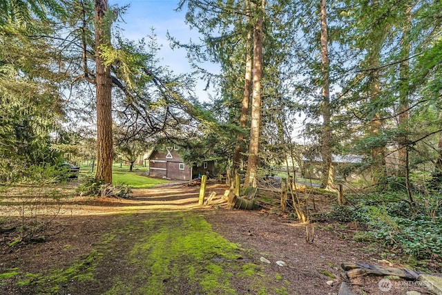 view of yard featuring an outbuilding