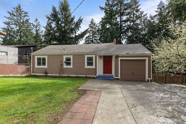 1210 108th Ave SE, Bellevue, WA 98004 - ranch-style home featuring a front lawn, fence, an attached garage, and concrete driveway
