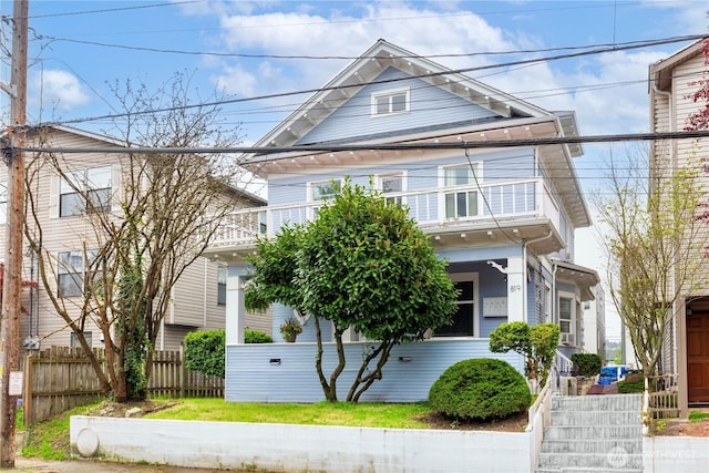 819 NW 50th St, Seattle, WA 98107 - view of front of property with fence and a balcony