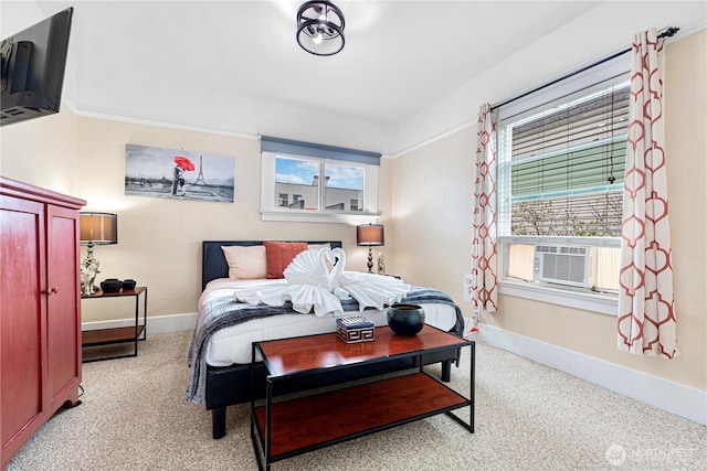 819 NW 50th St, Seattle, WA 98107 - bedroom featuring cooling unit, light colored carpet, multiple windows, and baseboards
