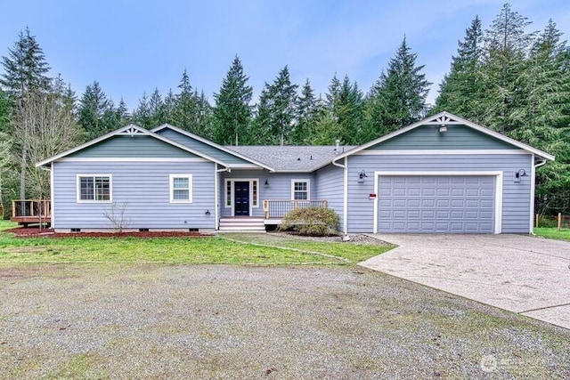 2822 200th Ave SW, Lakebay, WA 98349 - single story home with crawl space, a garage, concrete driveway, and a wooden deck