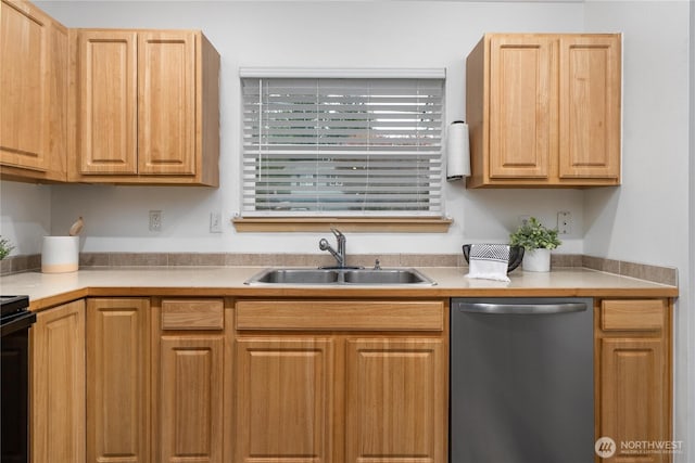 20210 La Paloma Dr E, Bonney Lake, WA 98391 - kitchen with light countertops, dishwasher, and a sink