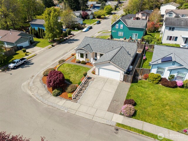 bird's eye view featuring a residential view