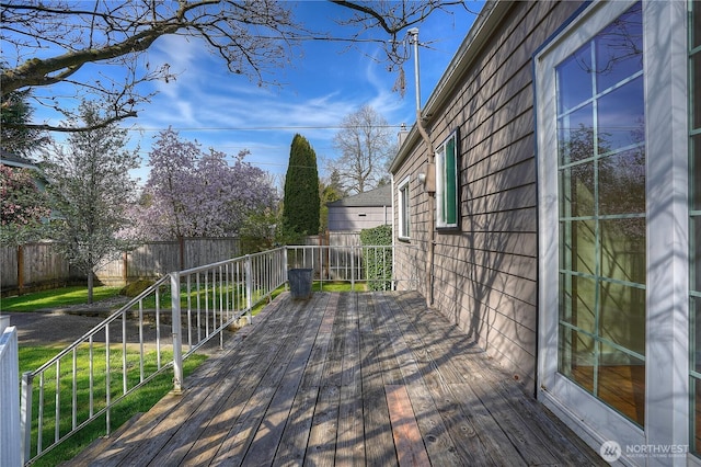 3018 N 13th St, Tacoma, WA 98406 - wooden terrace featuring a fenced backyard