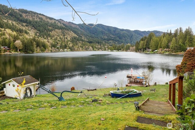 3058 Camp 2 Rd, Sedro Woolley, WA 98284 - water view featuring a heavily wooded area and mountains