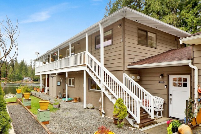 3058 Camp 2 Rd, Sedro Woolley, WA 98284 - rear view of house featuring stairs and a shingled roof