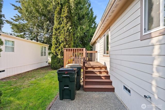 exterior space featuring a deck