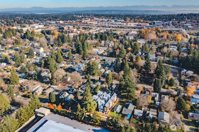 bird's eye view featuring a mountain view