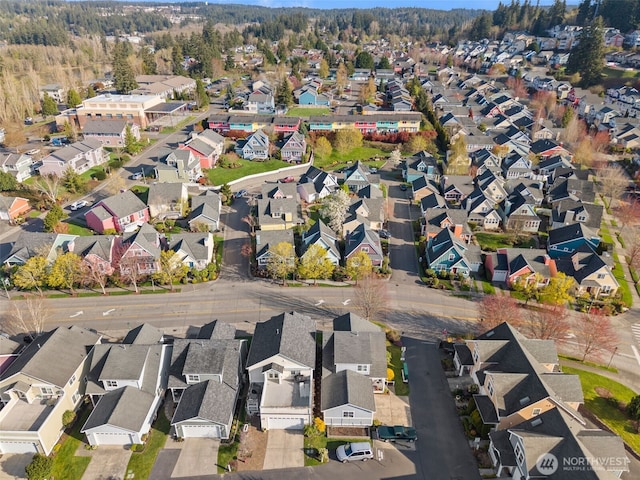 drone / aerial view with a residential view