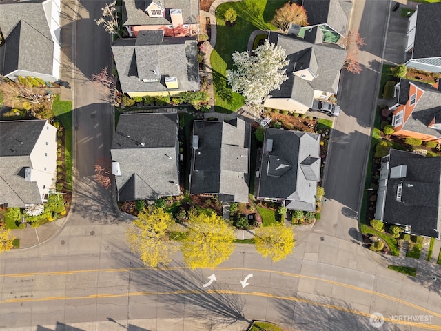 aerial view with a residential view