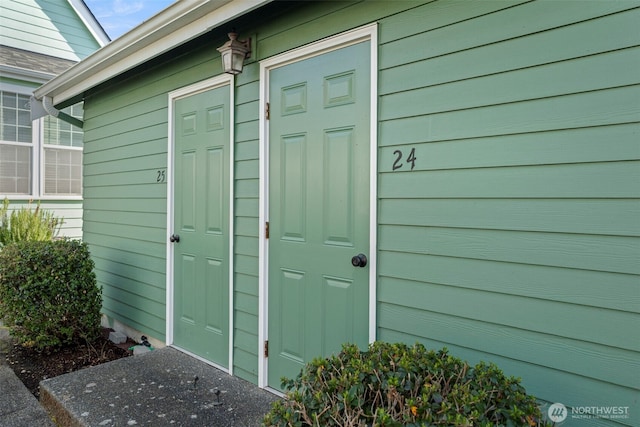 view of exterior entry