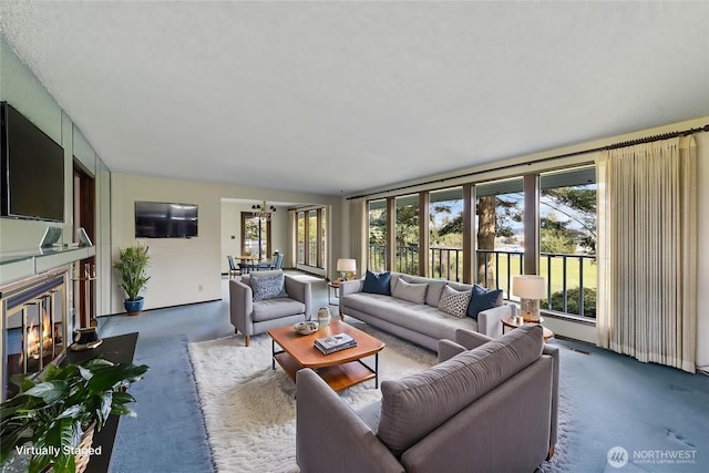 478 SW Judson Dr, Oak Harbor, WA 98277 - living area featuring a glass covered fireplace