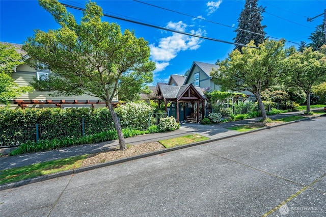 view of front of property with fence