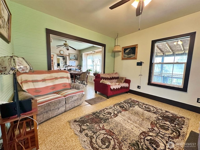 107 Martin Rd, Glenoma, WA 98336 - living room with ceiling fan and baseboards