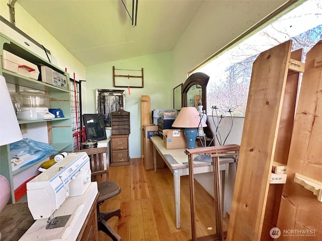 107 Martin Rd, Glenoma, WA 98336 - office area with hardwood / wood-style flooring and vaulted ceiling