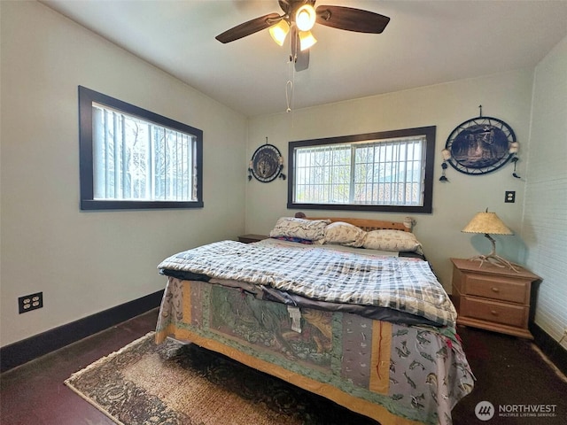 107 Martin Rd, Glenoma, WA 98336 - carpeted bedroom featuring baseboards and ceiling fan