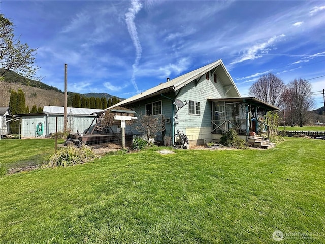 107 Martin Rd, Glenoma, WA 98336 - view of home's exterior featuring a mountain view and a lawn