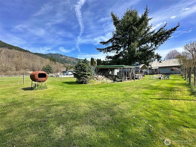 107 Martin Rd, Glenoma, WA 98336 - view of yard featuring a mountain view and fence