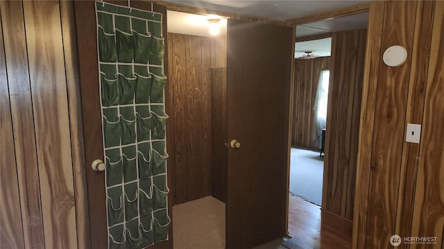 8458 Shintaffer Rd, Blaine, WA 98230 - hallway featuring wooden walls